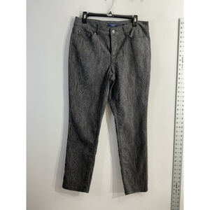 Womans Charter Club Jean Shop Snake Print Jeans 8 Gray Black Skinny Ankle